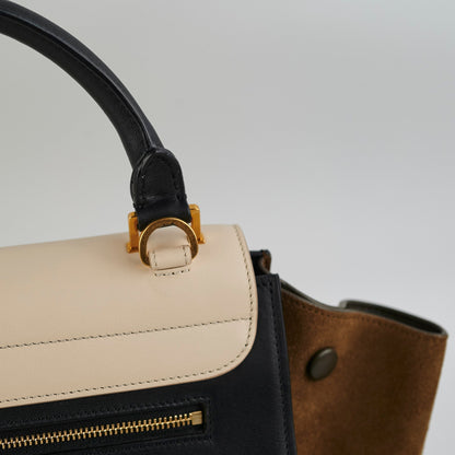 Celine Small Trapeze Black/Green/Cream