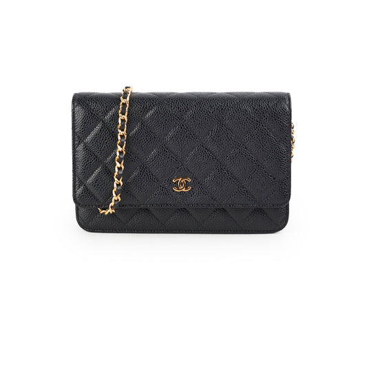Chanel Wallet On Chain WOC Black Caviar GHW - Series 28