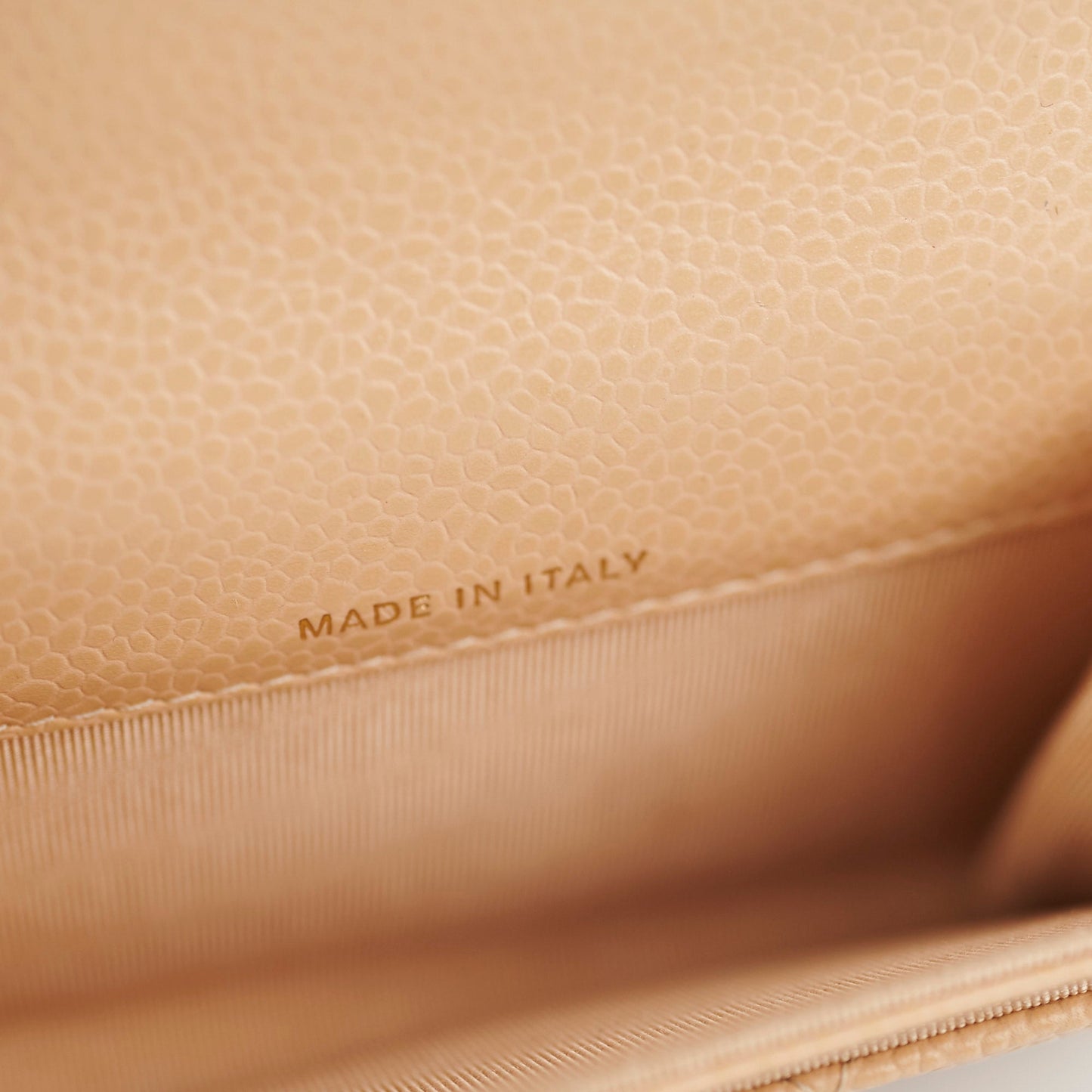 Chanel Card Holder Beige Caviar
