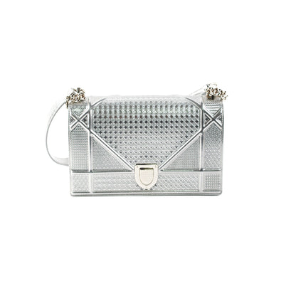 Dior Medium Diorama Metallic Silver