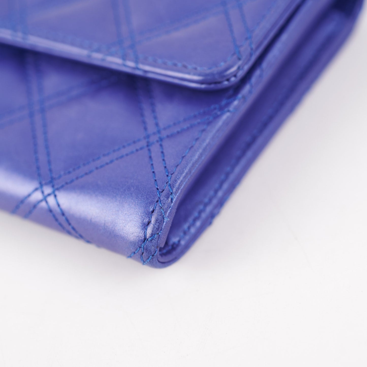 Chanel Long Wallet Blue Lambskin