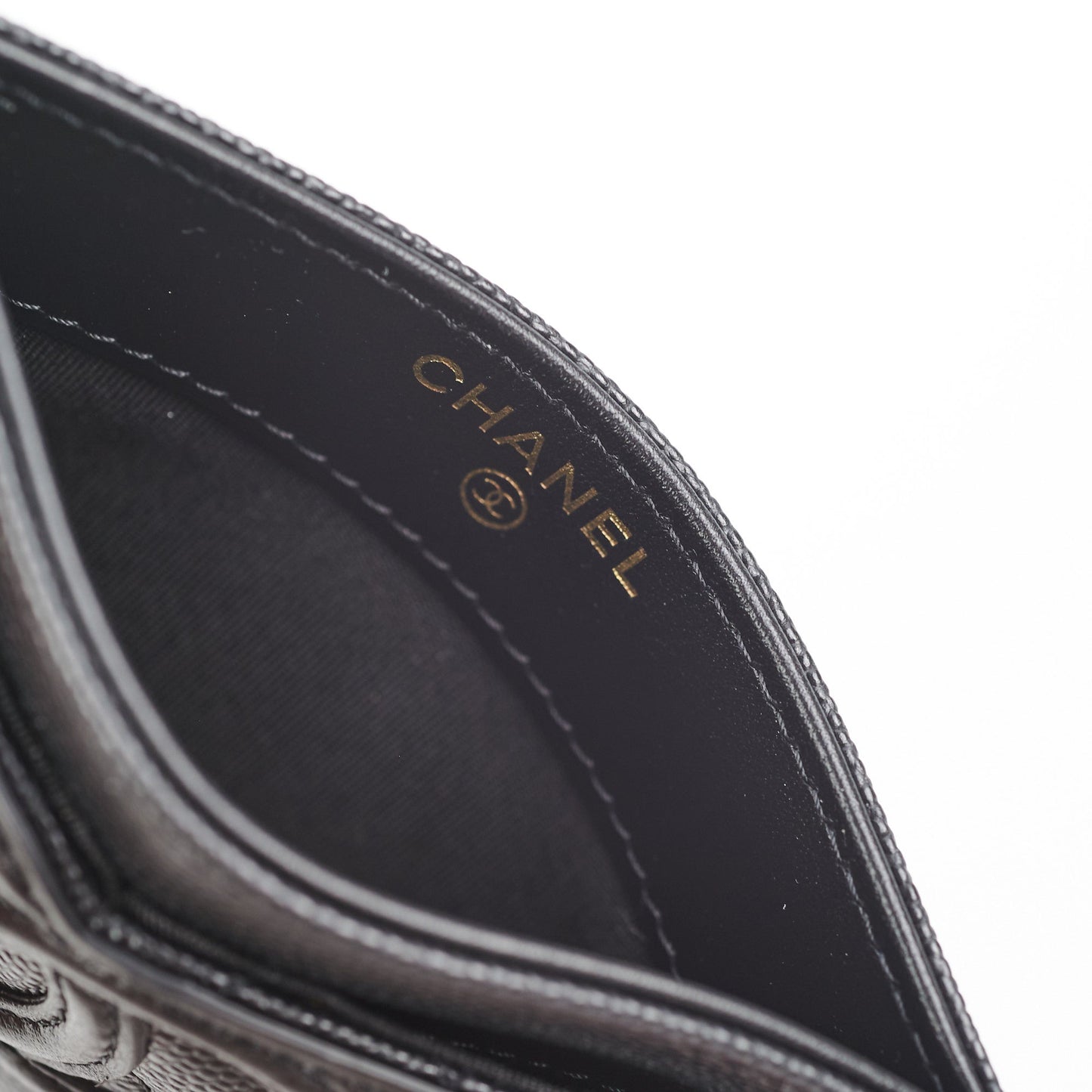 Chanel Card Holder Black Filigree