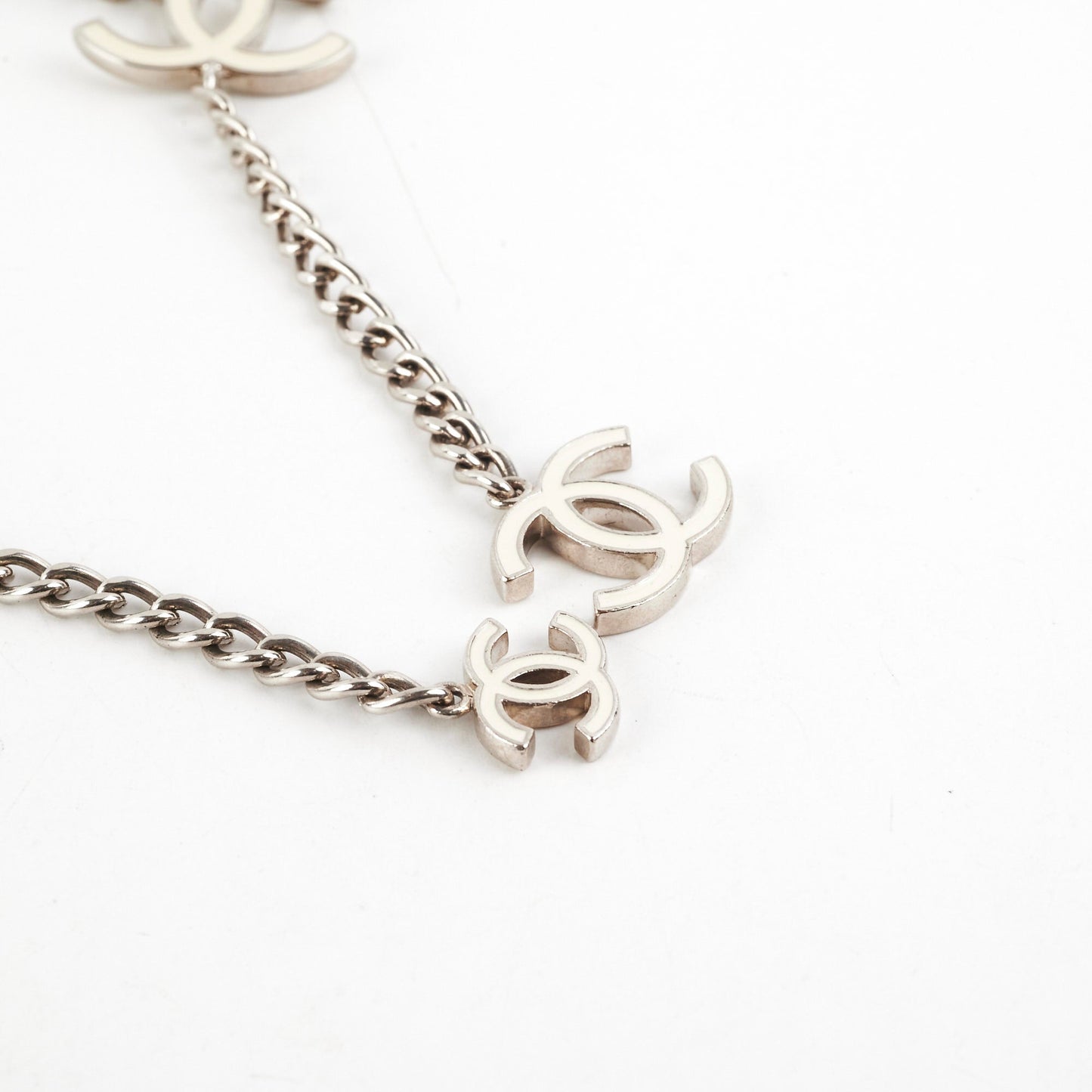 Chanel CC White Logo Chain Belt Costume Jewellery