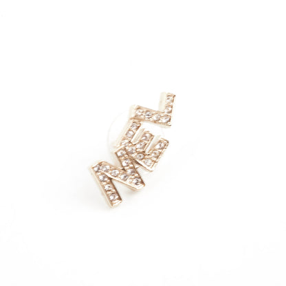Chanel Logo Cha-Nel Crsytal Earrings Costume Jewellery