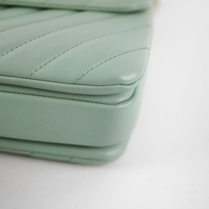 Chanel Trendy CC Chevron Light Green Aqua 25 series
