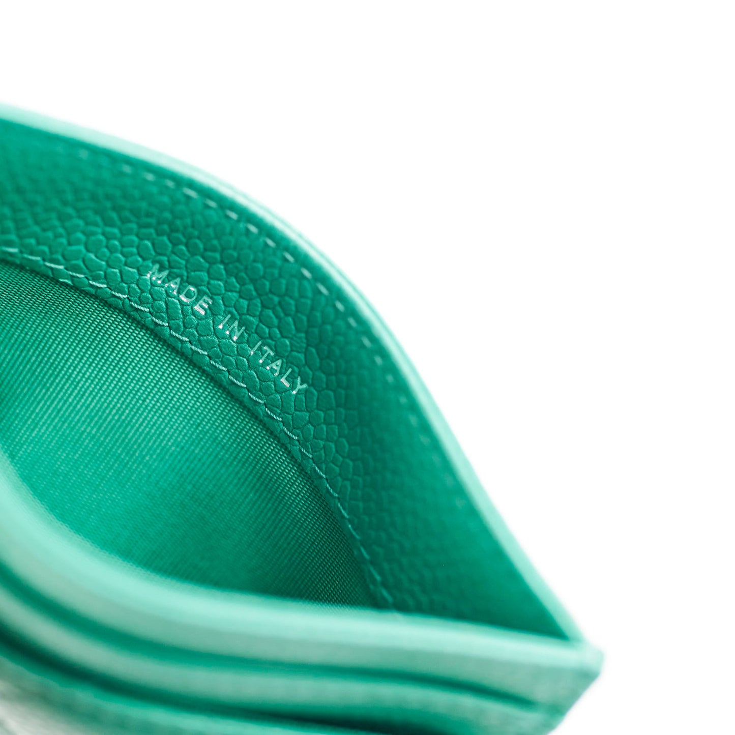 Chanel Caviar Card Holder Sea Green