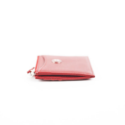 Chanel Caviar Zip Card Case Red