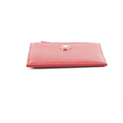 Chanel Caviar Zip Card Case Red