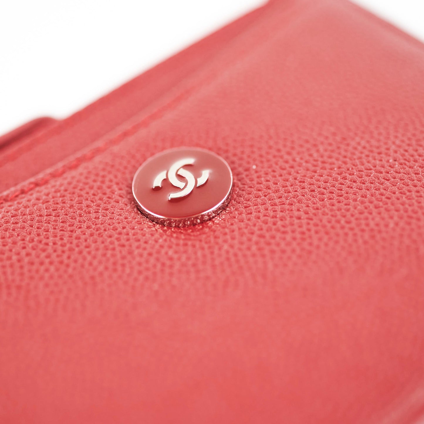 Chanel Caviar Zip Card Case Red