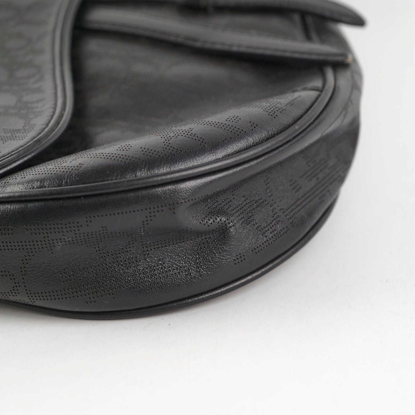 Christian Dior Mens Oblique Leather Saddle Bag