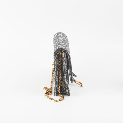 Christian Dior Saddle Oblique Wallet On Chain
