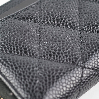 Chanel Caviar Zippy CardHolder Black 31Series