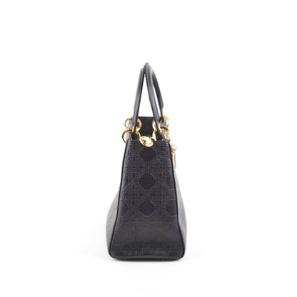 Dior Medium Lady Dior Cannage Bag Black