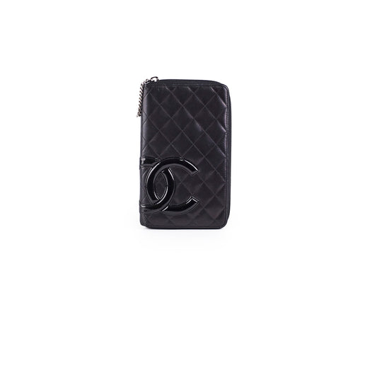 Chanel Fold Large Lambskin Black Wallet