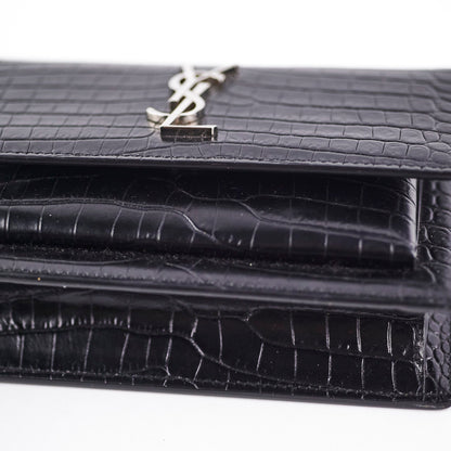 Saint Laurent Sunset Mini Corc Embossed Black