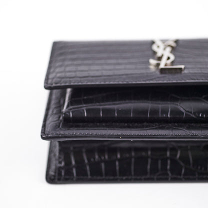 Saint Laurent Sunset Mini Corc Embossed Black