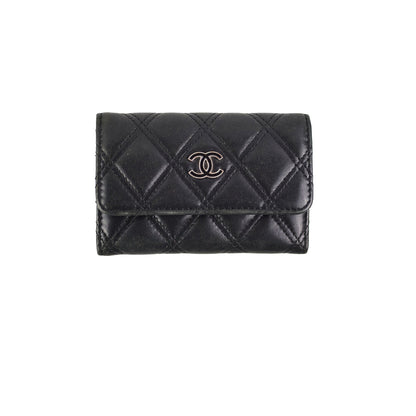 Chanel Black Flap Lambskin Cardholder - Series 20