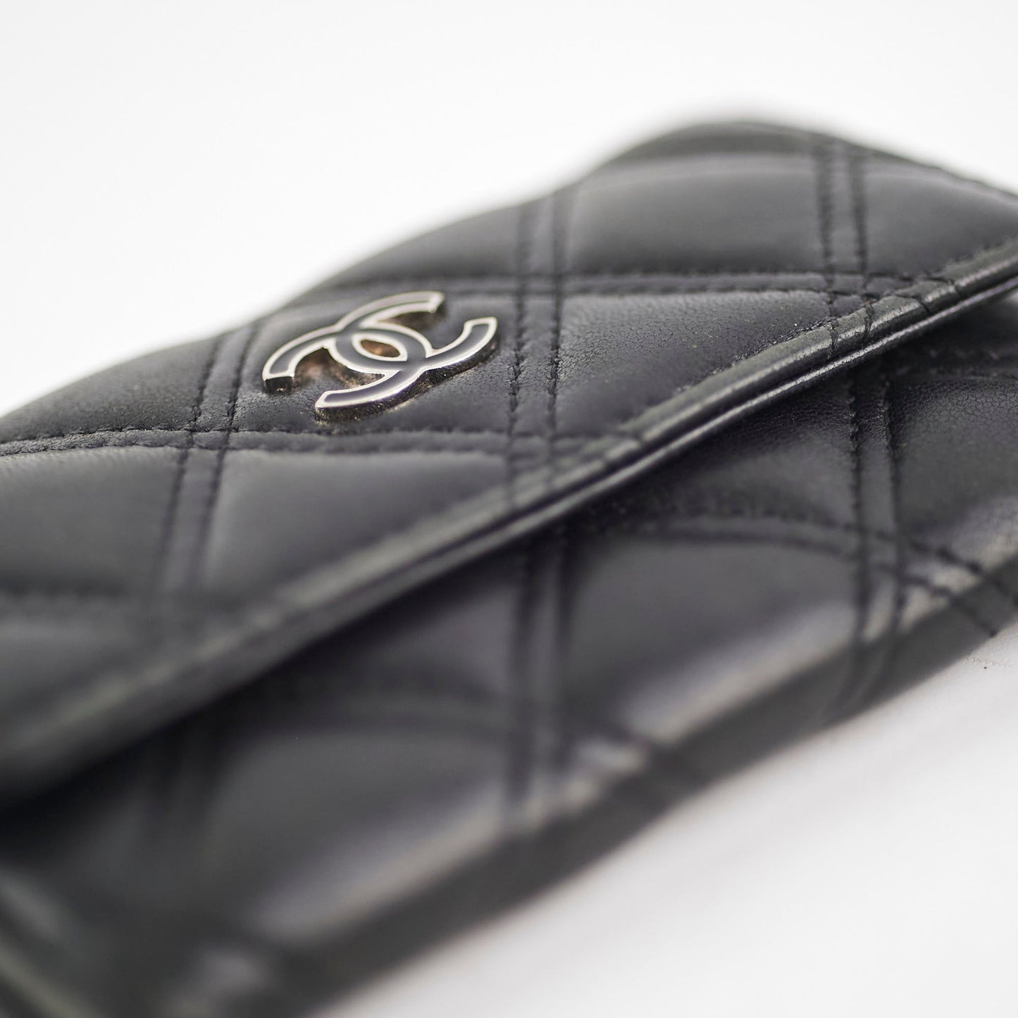 Chanel Black Flap Lambskin Cardholder - Series 20