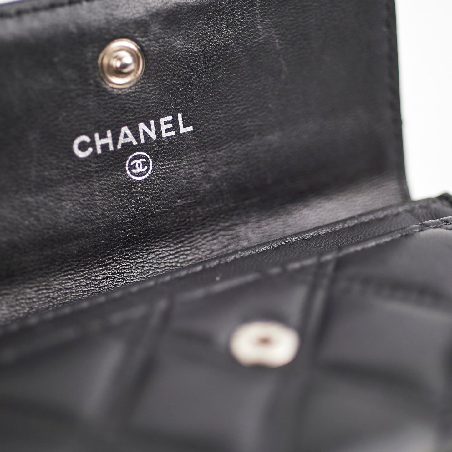 Chanel Black Flap Lambskin Cardholder - Series 20
