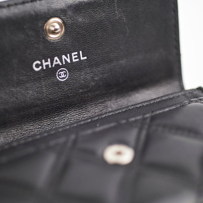 Chanel Black Flap Lambskin Cardholder - Series 20