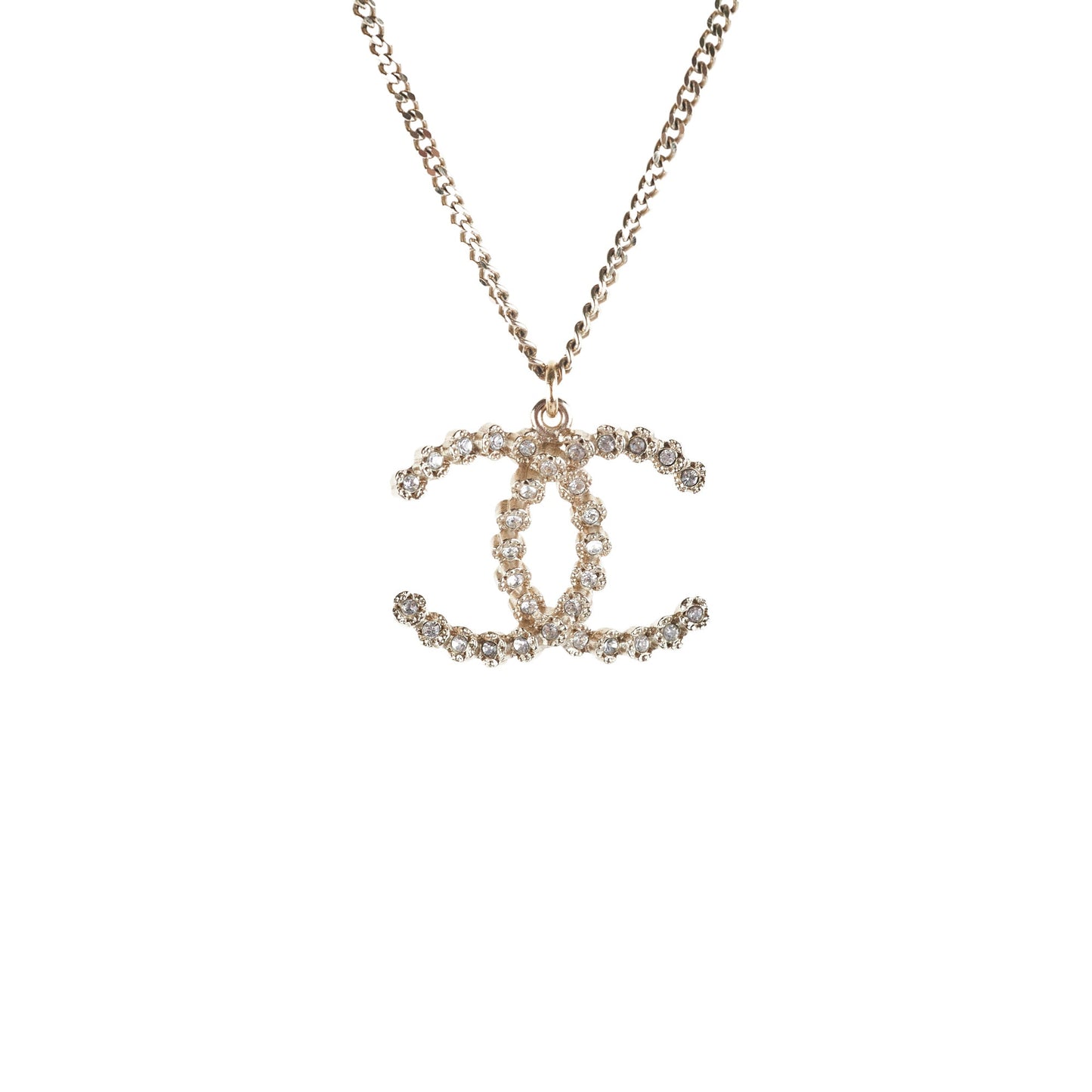 Chanel Gold Rhinestone Necklace Costume Jewellery