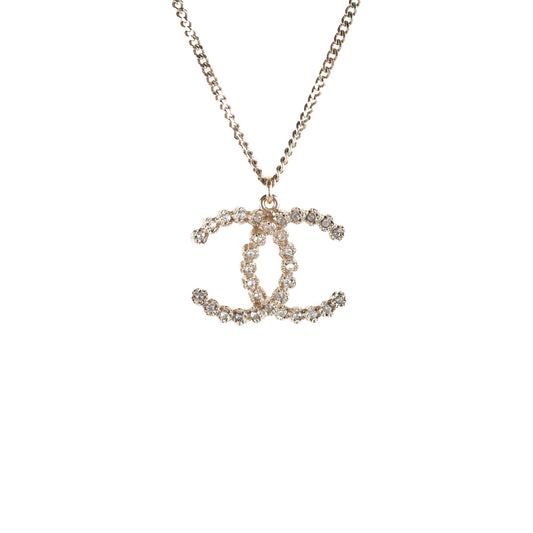 Chanel Gold Rhinestone Necklace Costume Jewellery