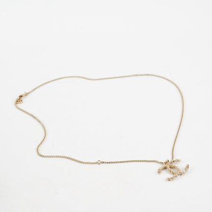 Chanel Gold Rhinestone Necklace Costume Jewellery