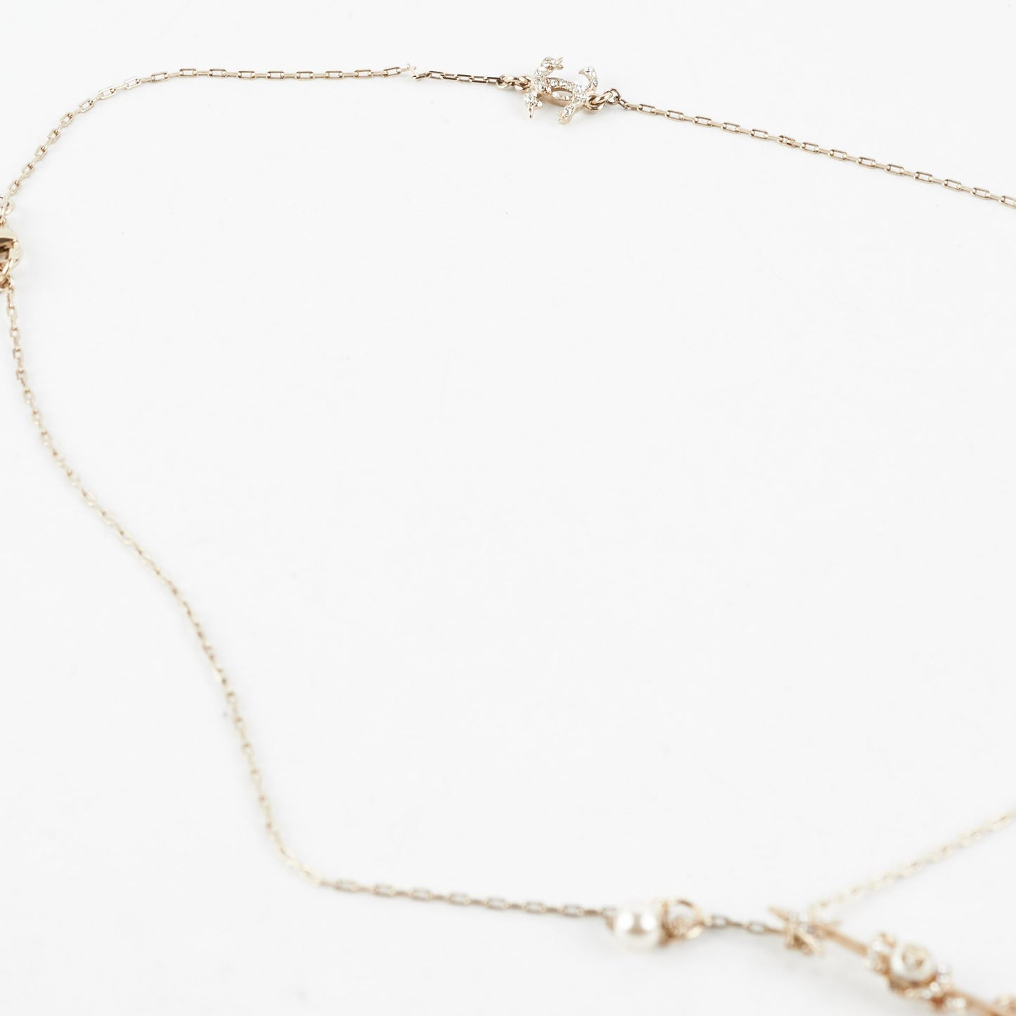 Chanel Crystal Pearl Arrow Necklace Costume Jewellery