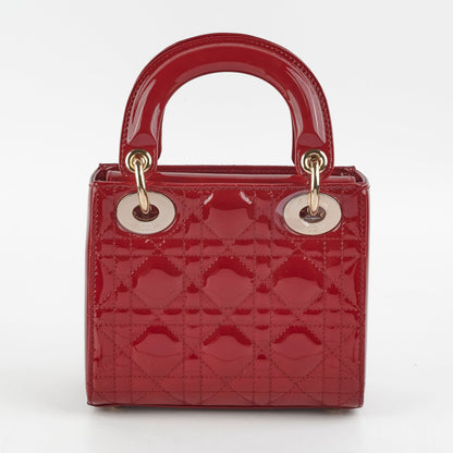 Christian Dior Lady Dior Mini Patent Red