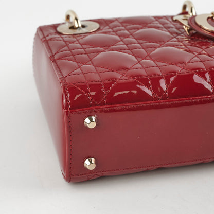 Christian Dior Lady Dior Mini Patent Red