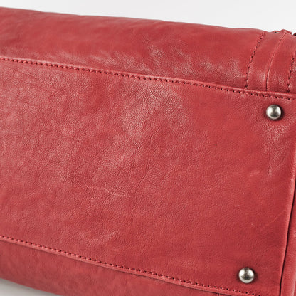 Chanel CC Chain Leather Tote Red