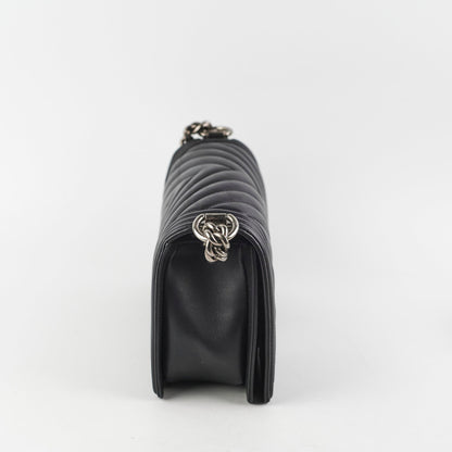 Chanel Boy Old Medium Black Chevron