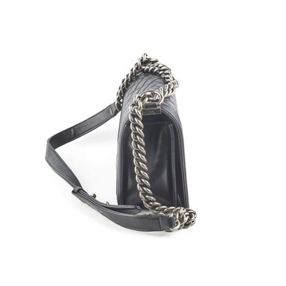 Chanel Old Medium Boy Lambskin Black