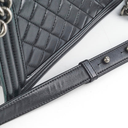 Chanel Old Medium Boy Lambskin Black