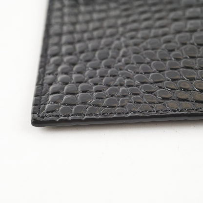 Saint Laurent Uptown Pouch Black Croc Embossed Clutch