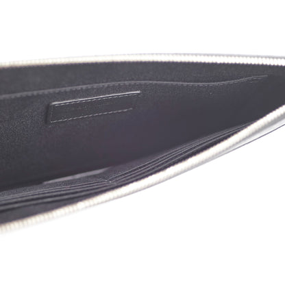 Saint Laurent Croc Embossed Black Clutch