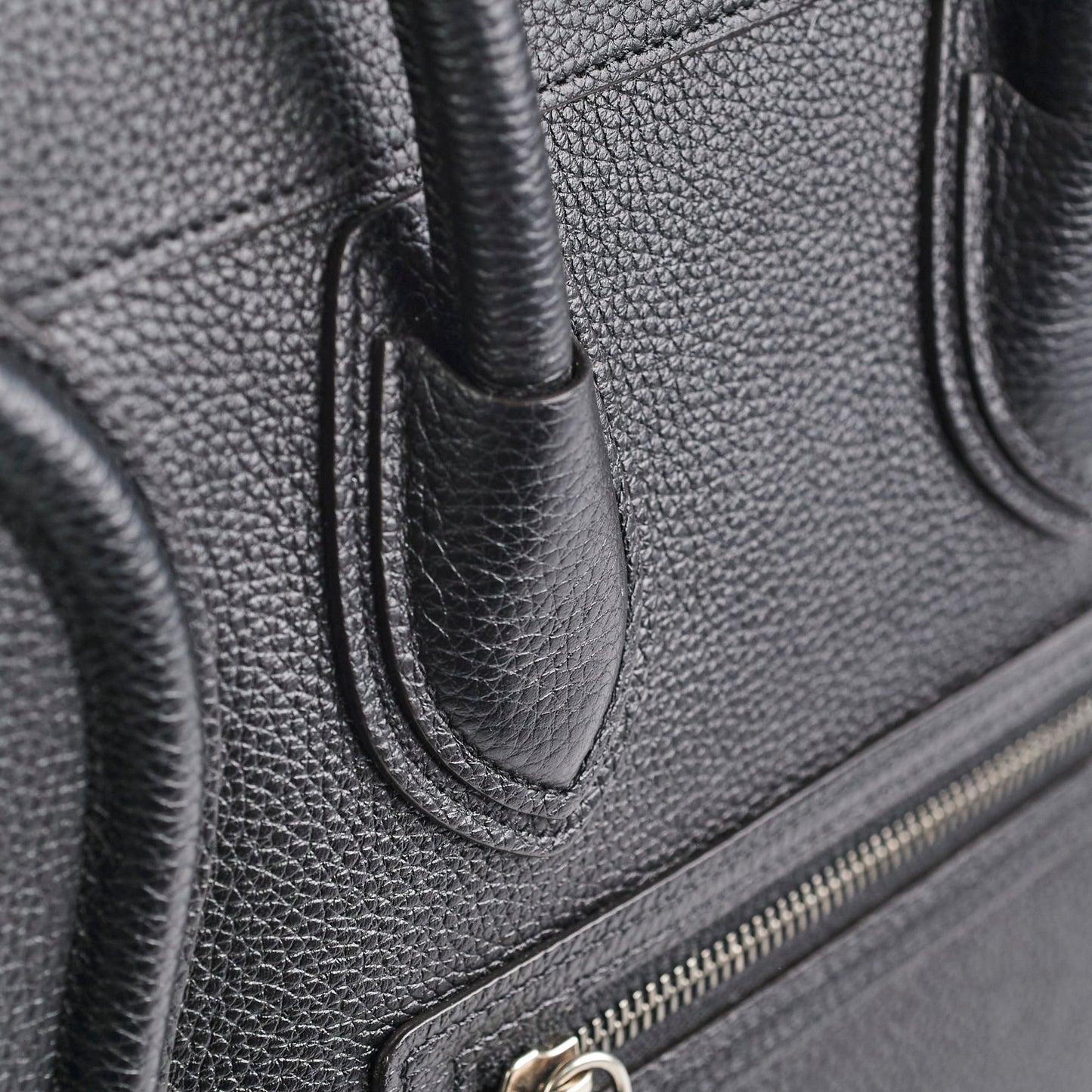 Celine Micro Luggage Pebbled Leather Black