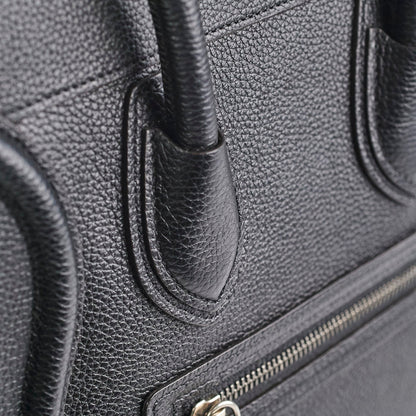 Celine Micro Luggage Pebbled Leather Black