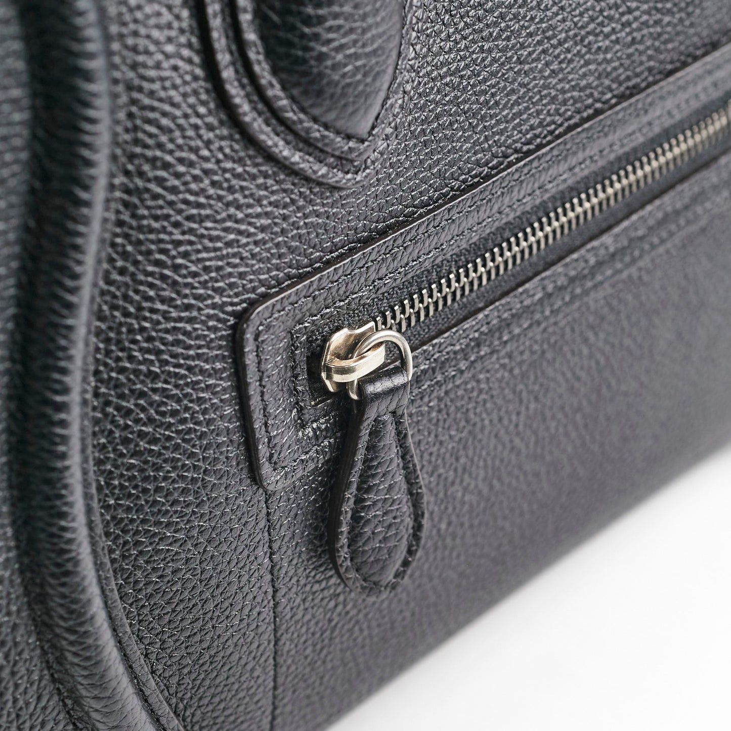 Celine Micro Luggage Pebbled Leather Black