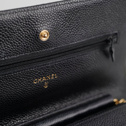 Chanel Caviar Wallet On Chain Woc Black
