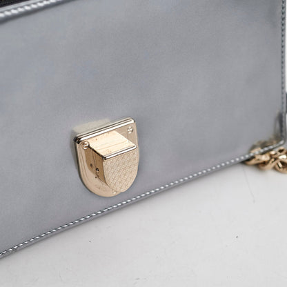 Christian Dior Micro Cannage Medum Diorama Metallic Silver