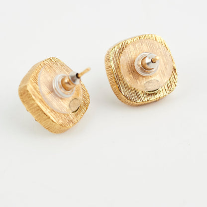 Chanel Square Cushion CC Logo Pearl Earrings Costume Jewellery