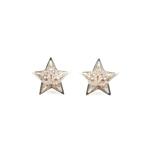 Chanel Star CC Logo Stud Earrings Costume Jewellery