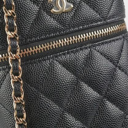 Chanel Caviar Vertical Vanity Case Black 31Series