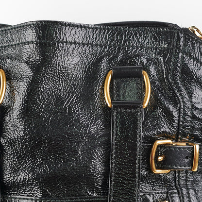 Saint Laurent Downtown Black Patent Bag Black