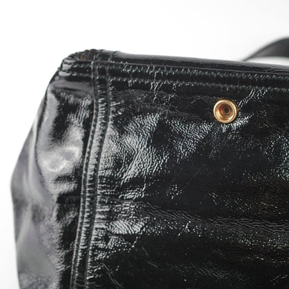 Saint Laurent Downtown Black Patent Bag Black