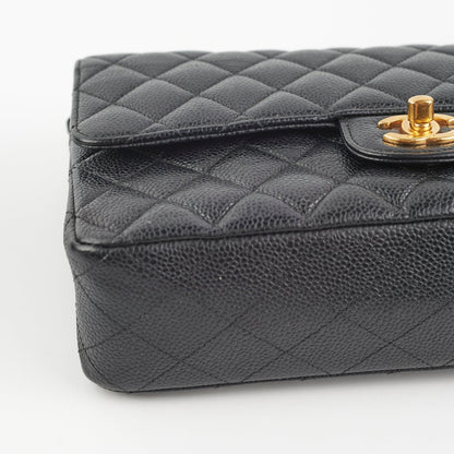 Chanel Medium/Large Caviar Classic Double Flap Black
