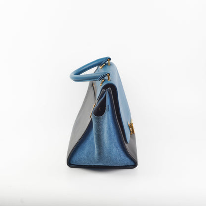 Celine Small Trapeze Blue/Black