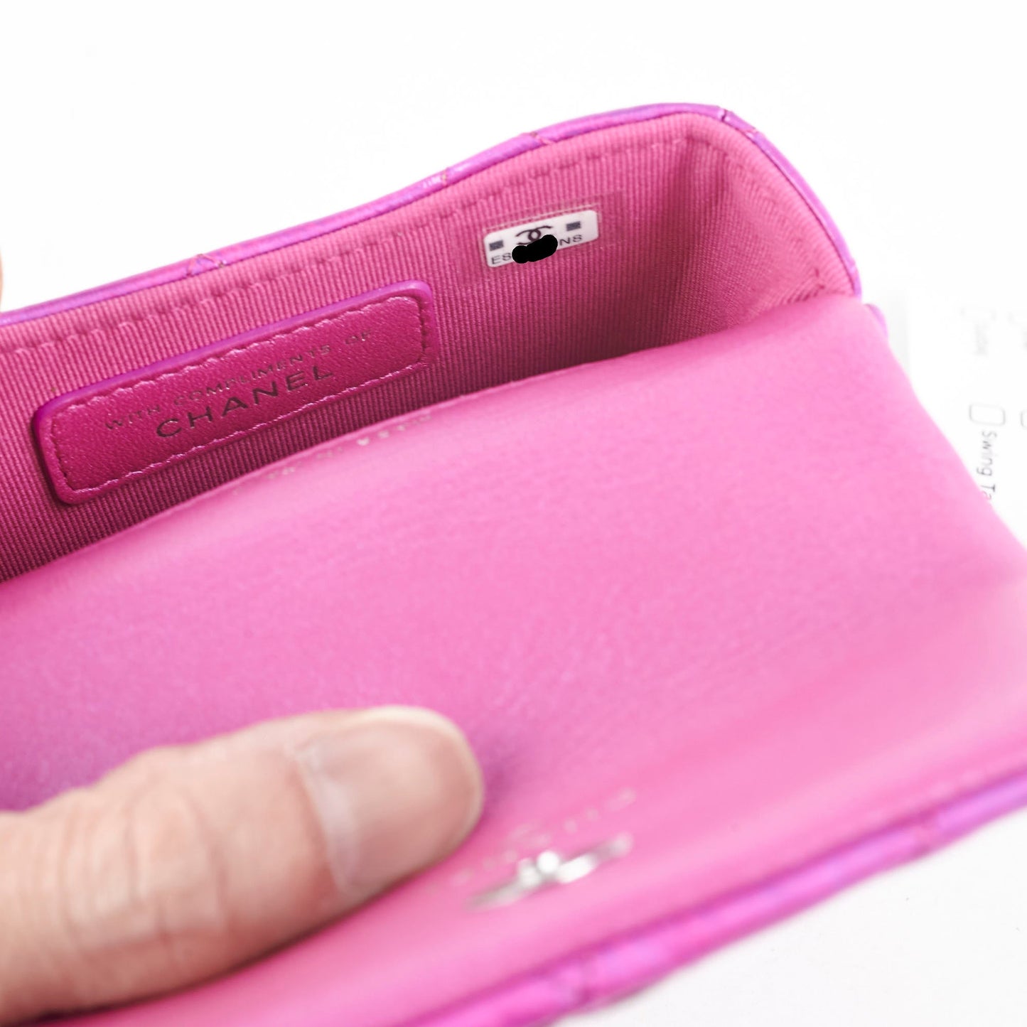 Chanel Neon Pink Cardholder Key Chain
