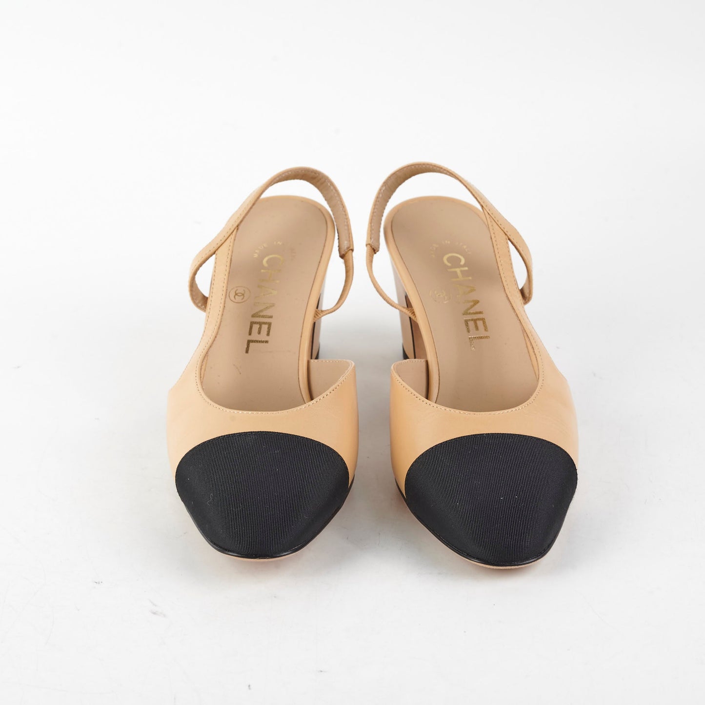 Chanel Beige Slingback Heels Size 36